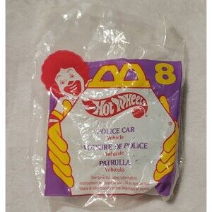 Hot Wheels McDonald's Happy Meal Toy Police Car Vehicle #8 Mattel 1996 SEALED